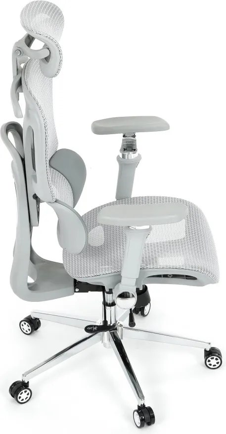 Kancelárska ergonomická stolička PORTE II — sieťovina, sivá