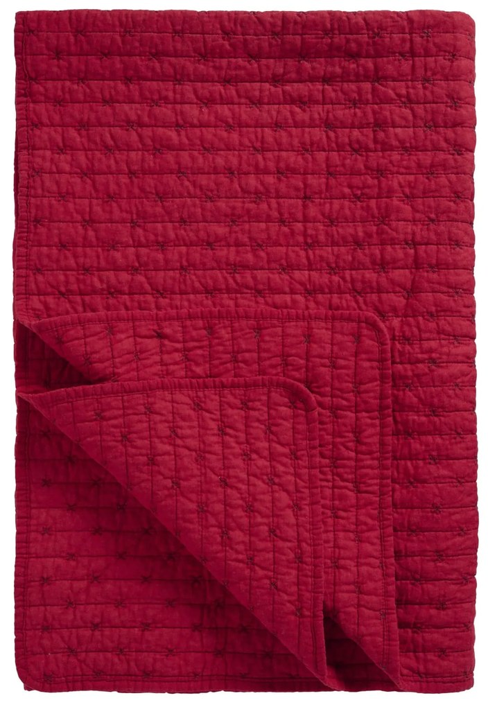 Ib Laursen Prešívaný prehoz Red Cross Stitches 130 × 180 cm