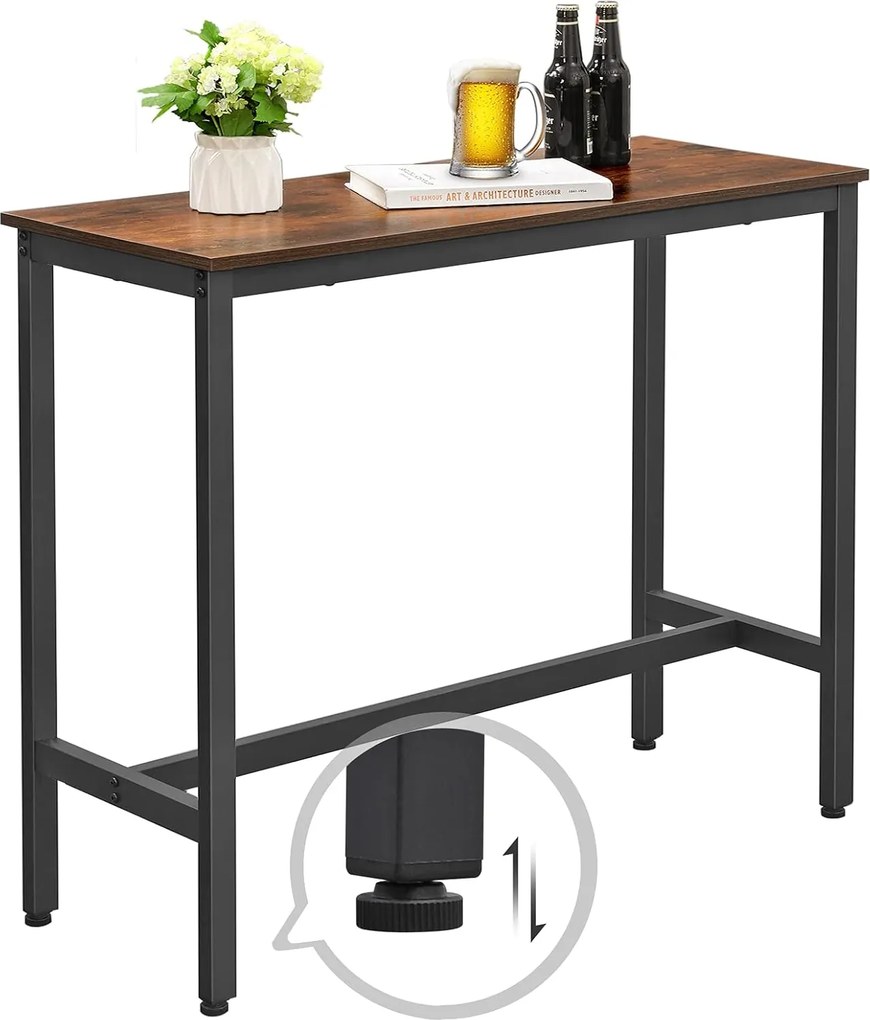 Barový stôl 100 × 40 × 90 cm, hnedý a čierny