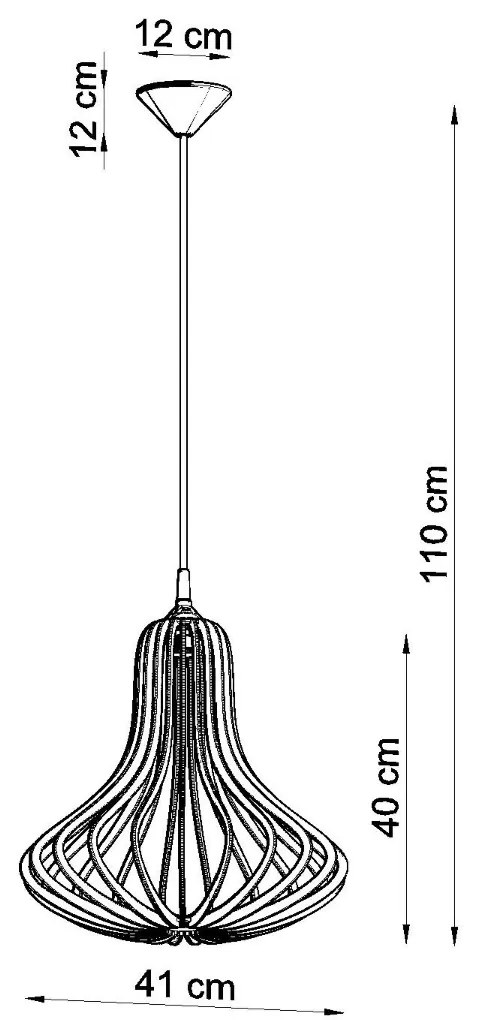 Závesné svietidlo Elza, 1x drevené tienidlo