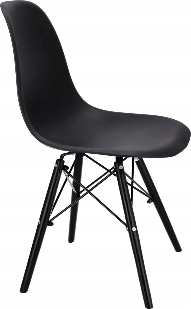 Dekorstudio Dizajnová jedálenská stolička v škandinávskom štýle - čierna s čiernymi nohami