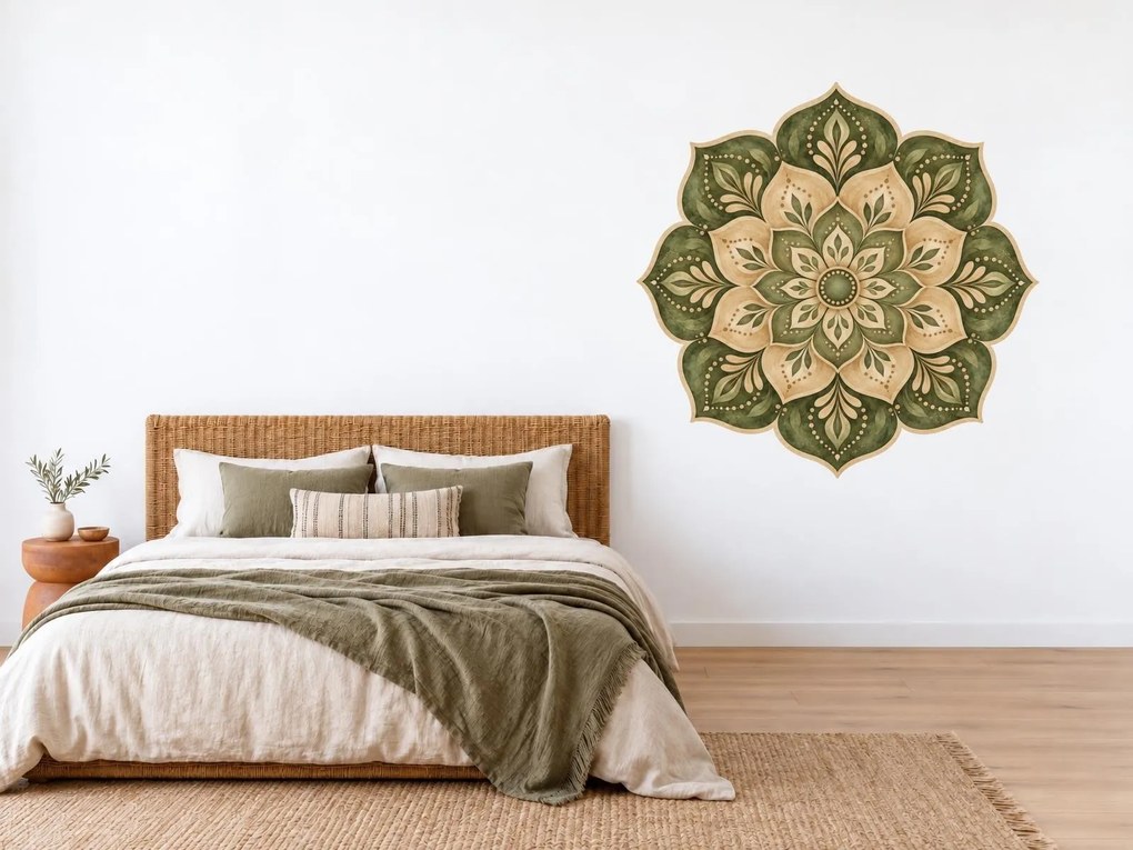 Olivová mandala arch 75 x 74 cm
