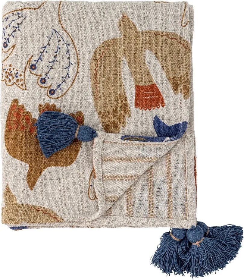 Hnedá deka z recyklovanej bavlny 130x160 cm Anniversary – Bloomingville