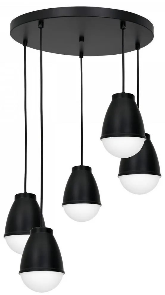 Luster na lanku CARYON 5xE14/60W/230V čierna okrúhly