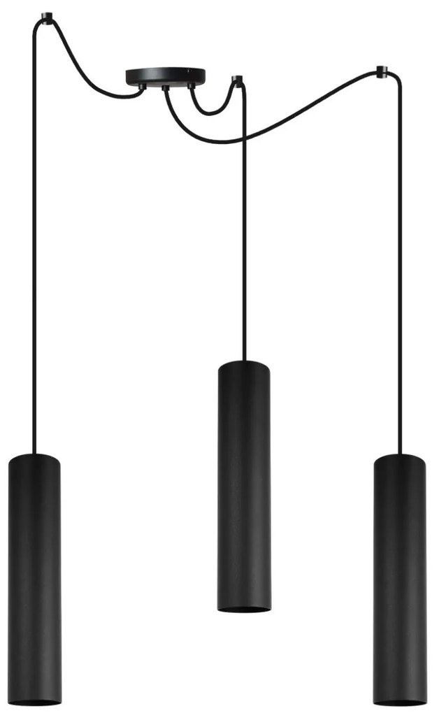 Závesné svietidlo Tuba Spider, 3x kovové tienidlo (výber z 2 farieb)