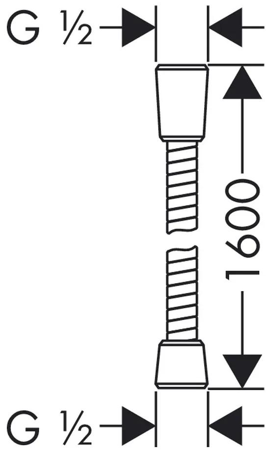 Hansgrohe Sensoflex - Kovová sprchová hadica 1600 mm, chróm 28136000