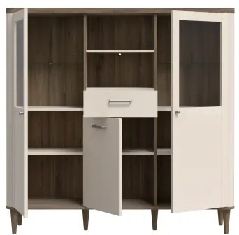 Vitrína VIRO hnedá/béžová