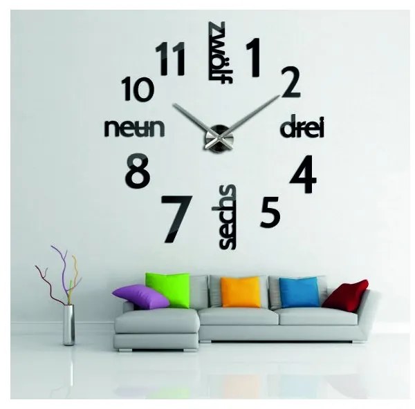 Moderné hodiny na stenu DIY DRIWAL l 3D HODINY 12S039