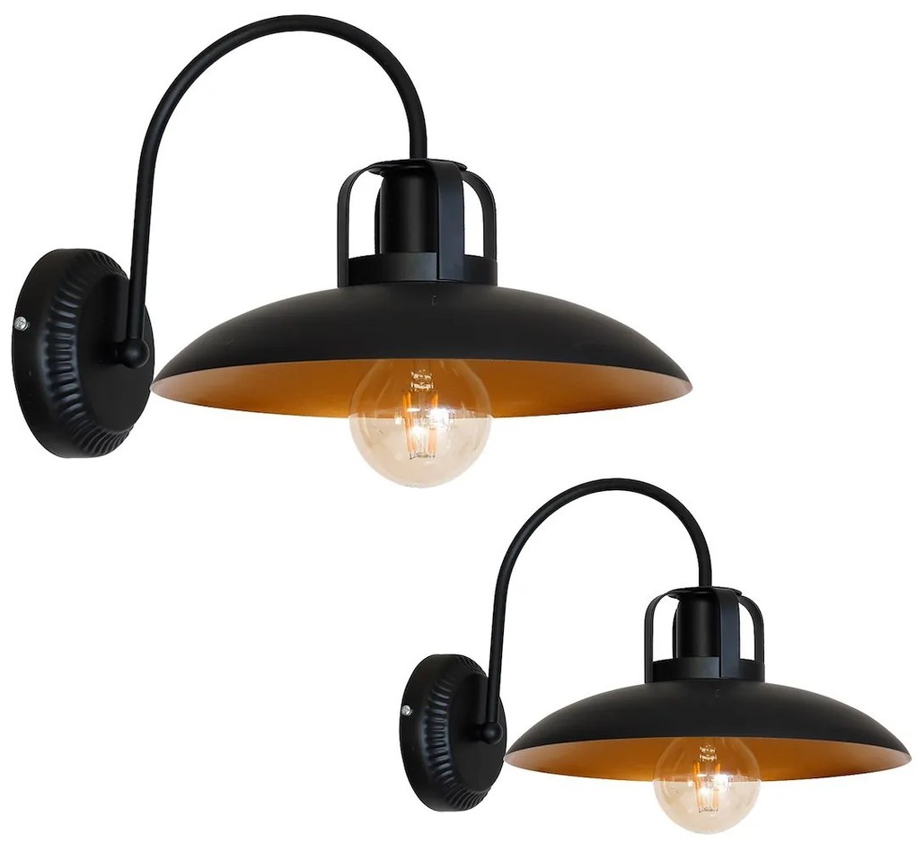 Nástenné svietidlo Felix, 1x zlaté/čierne kovové tienidlo, b