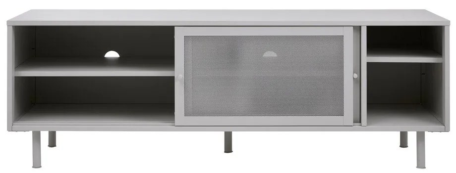 Sivý kovový TV stolík 160x55x45 cm Veep – Unique Furniture