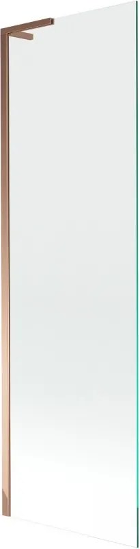Mexen Next L, 1-krídlová vaňová zástena 60 x 150 cm, 6mm číre sklo, ružové zlato profil, 895-060-000-03-00-60