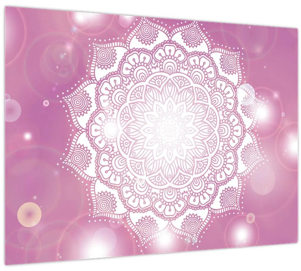 Obraz mandaly v ružovom pozadí (70x50 cm)