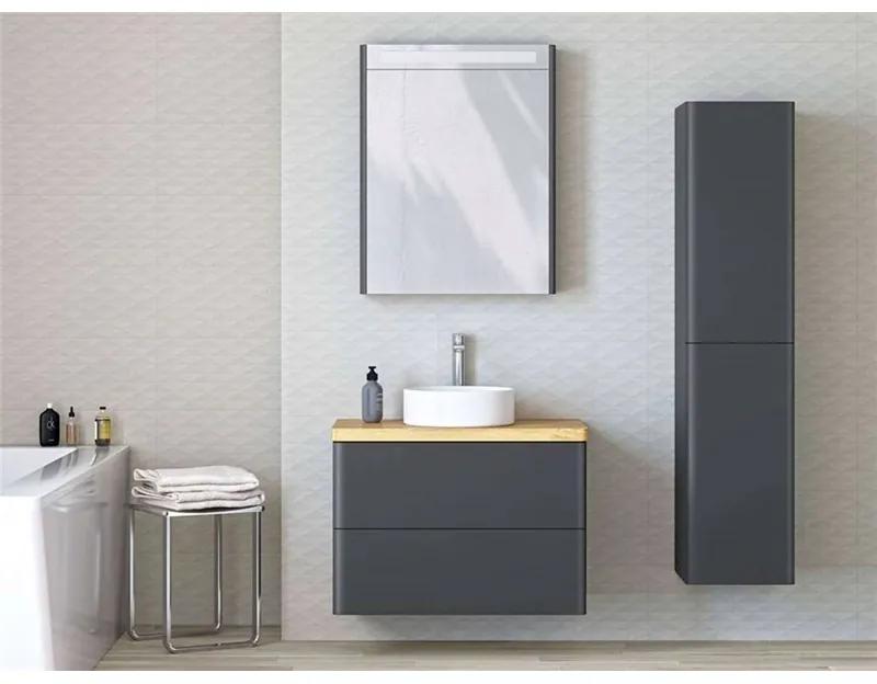 Mereo, Siena, kúpeľňová galérka 64 cm, zrkadlová skrinka, biela , antracit , multicolor - RAL lesk/mat, MER-CN415GB