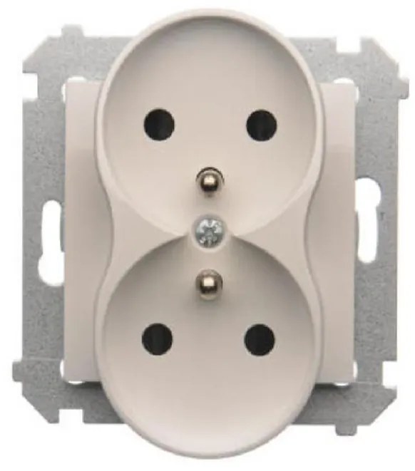 DGZ2MZ/11 Dvojitá zásuvka s uzemnením biely