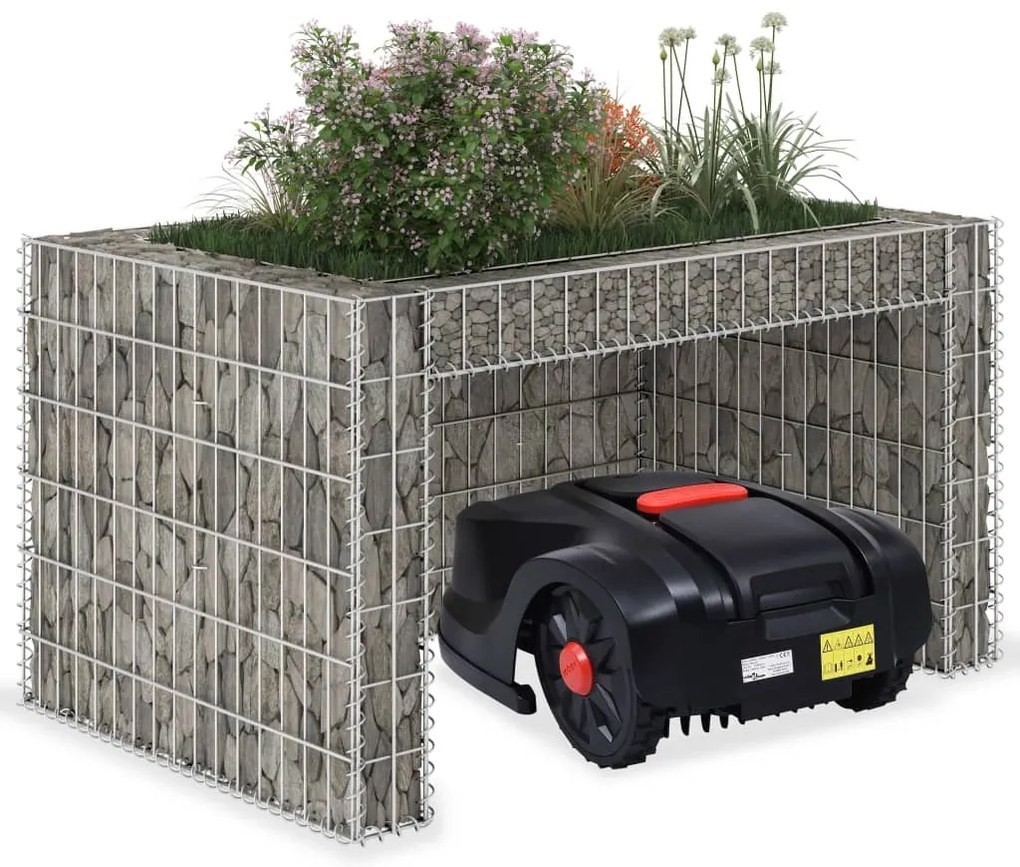 Garáž pre kosačku s vyvýšeným záhonom 110x80x60 cm oceľový drôt