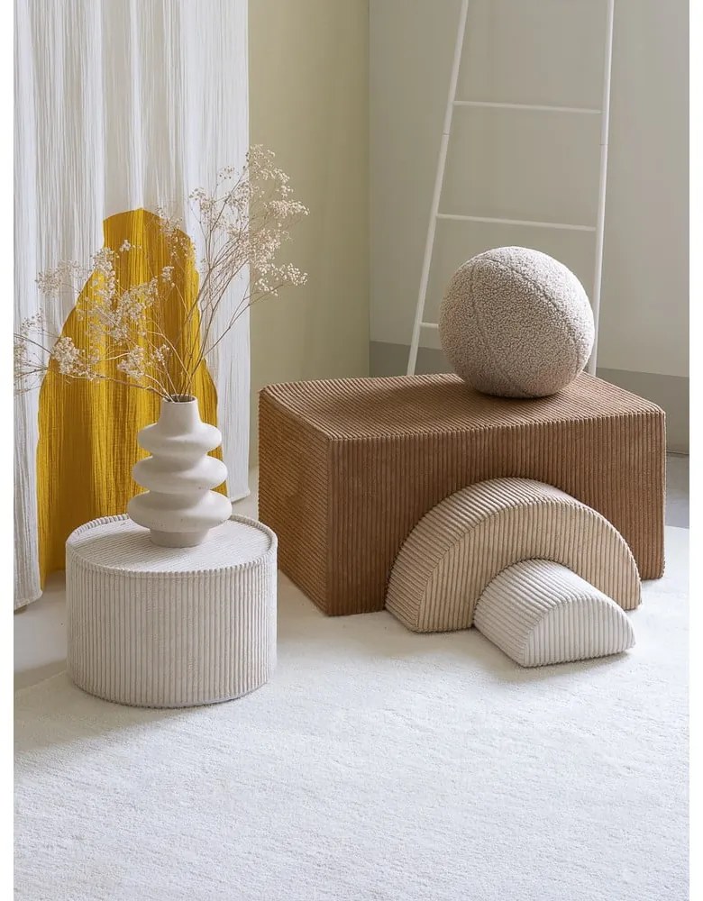 Hnedé menčestrové penové ihrisko 75x49x37 cm Rainbow Montessori – Wigiwama