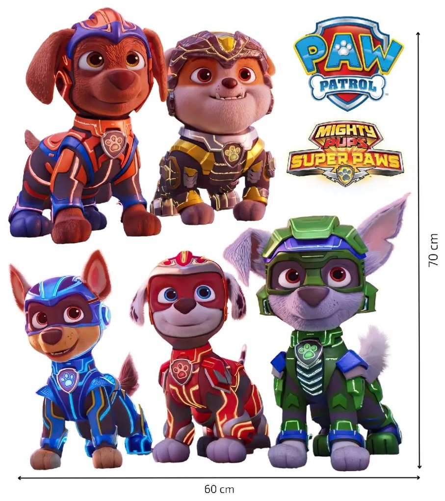 Samolepka na stenu "PAW Patrol - Mighty Pups 2"