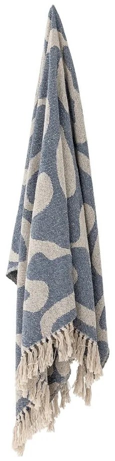 Modrá/béžová deka z recyklovanej bavlny 130x160 cm Salobre – Bloomingville