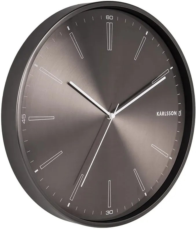 KARLSSON Nástenné hodiny Distinct tmavošedá ø 40 cm × 5 cm