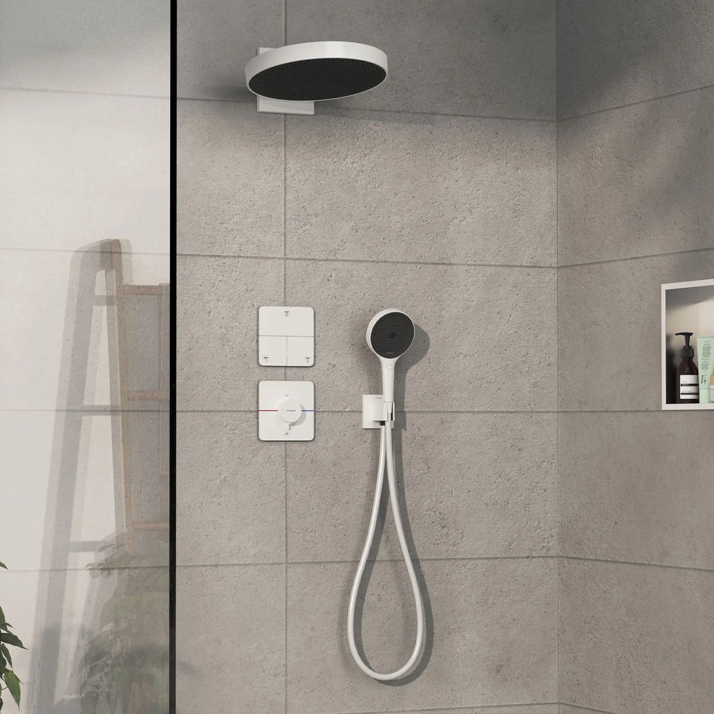 Hansgrohe ShowerSelect Comfort Q, termostat pod omietku pre 1 spotrebič a ďalší výtok, biela matná, HAN-15589700