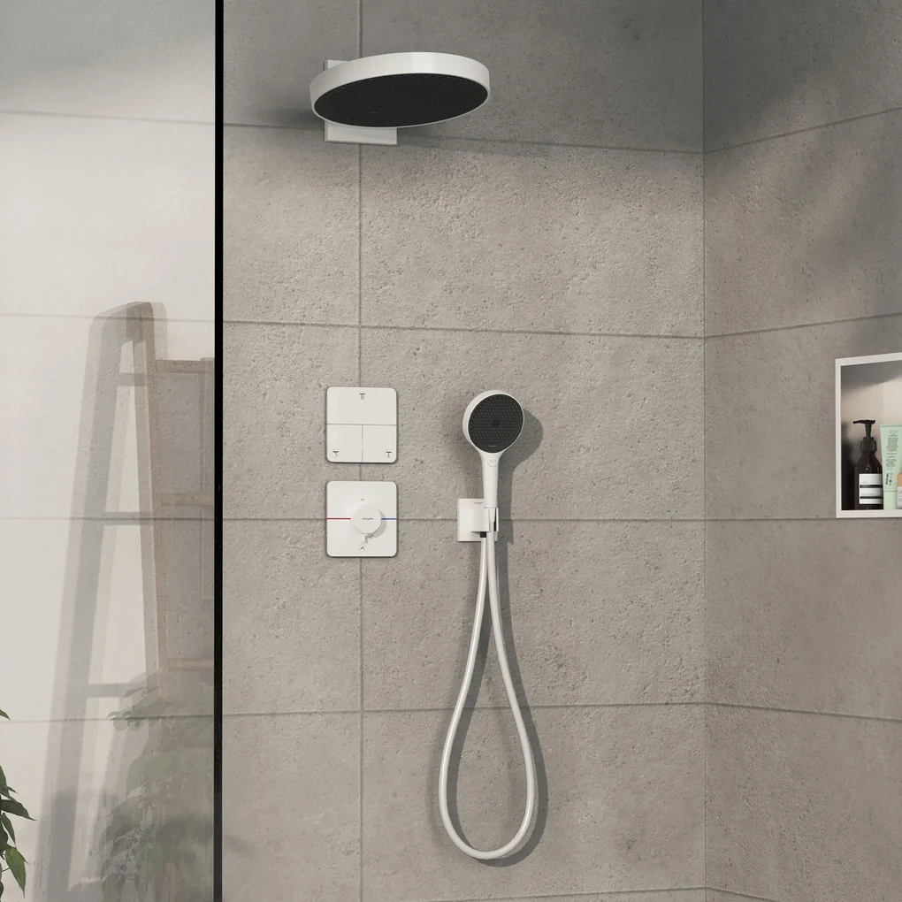 Hansgrohe ShowerSelect Comfort Q, termostat pod omietku pre 1 spotrebič a ďalší výtok, biela matná, HAN-15589700