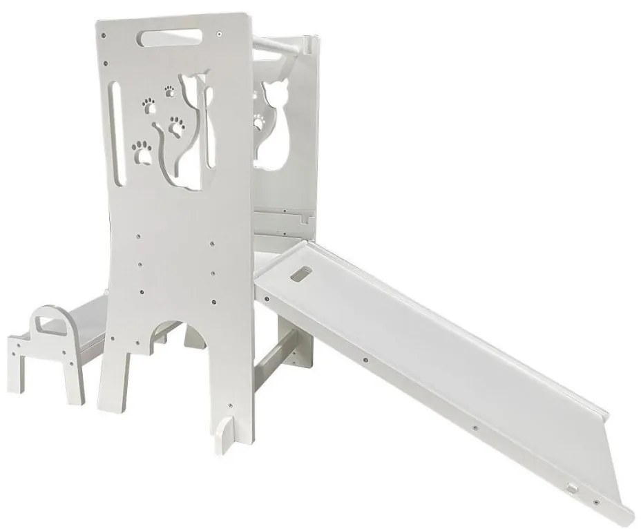 2Kids Toys - Rastúca učiaca veža Mačka so šmykľavkou a tabuľou