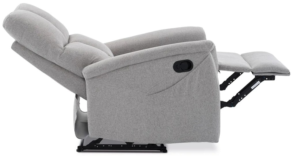 Autronic - Relaxační křeslo, manuální ovládání, světle šedá látka - TV-916 SIL2