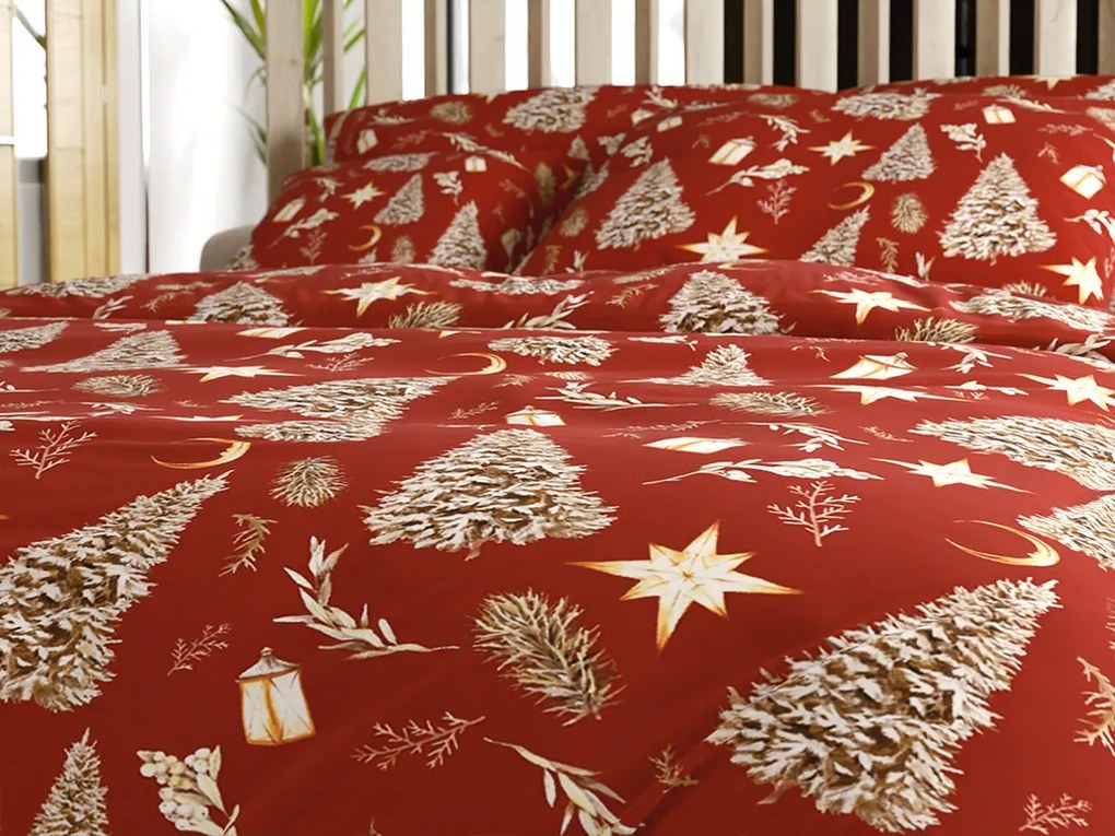 Obliečky z mikrovlákna GOLD CHRISTMAS červené Rozmer obliečky: 70 x 90 cm | 140 x 220 cm