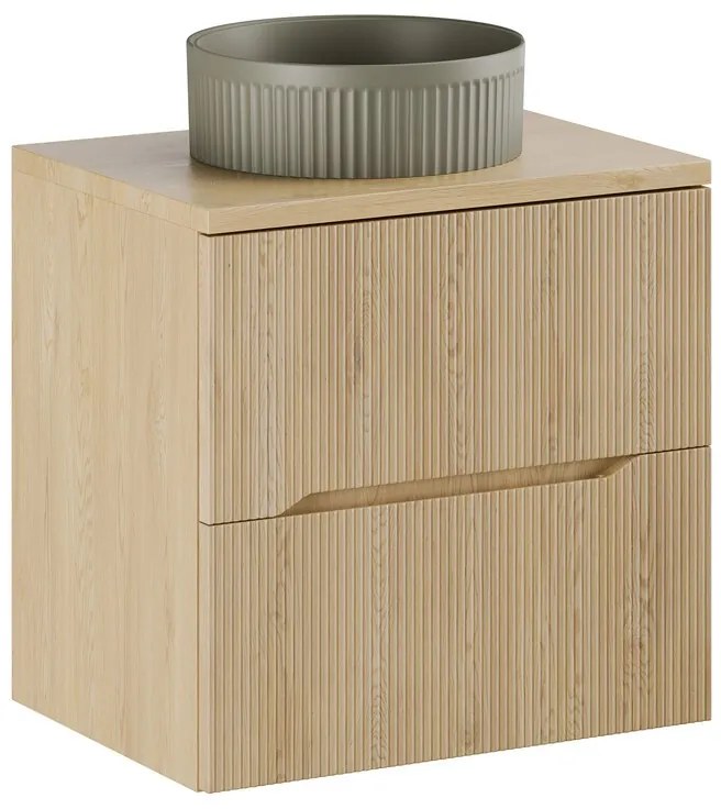 Závěsná skříňka Nordic Beyond s deskou a umyvadlem 60 cm dub cremona