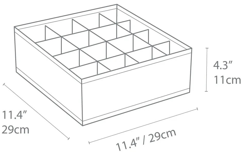 Sivý organizér do zásuvky s 16 priehradkami Bigso Box of Sweden Drawer