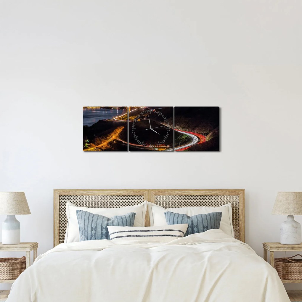 Obraz - Golden Gate Bridge (s hodinami) (90x30 cm)