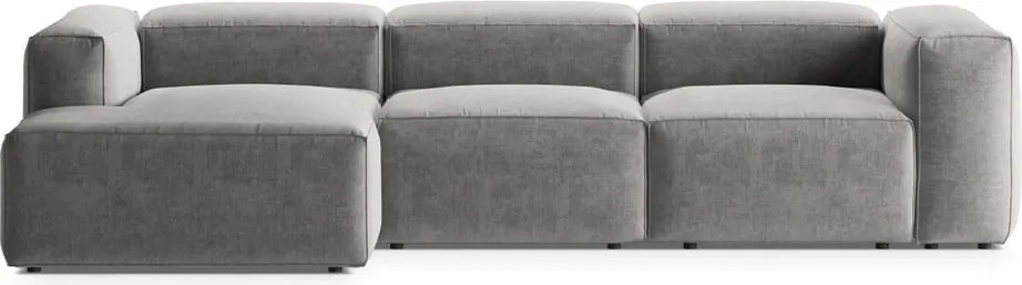 Svetlosivá rohová pohovka (ľavý roh/s leňoškou) Bergamo – Cosmopolitan Design