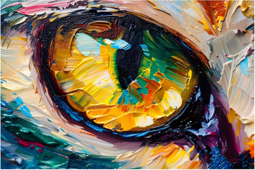 Obraz - Maľba mačacieho oka (90x60 cm)