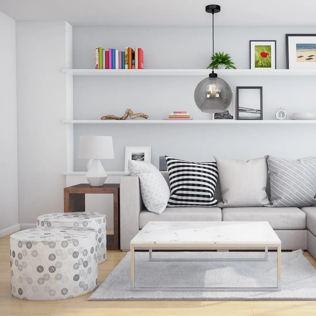 Závesné svietidlo Sofia, 1x grafitové sklenené tienidlo, b