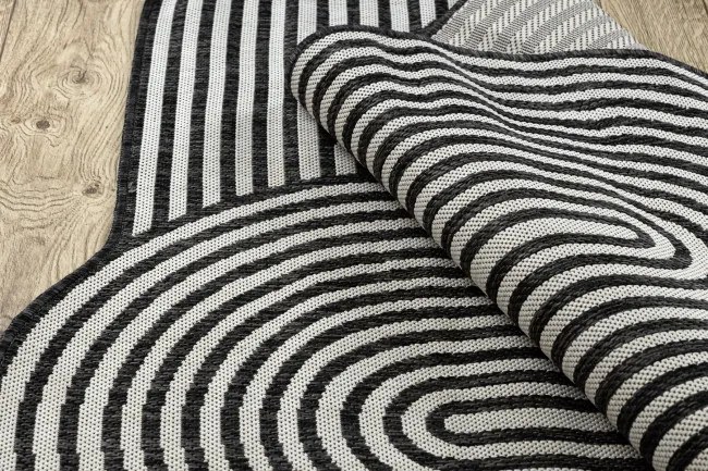 Koberec ORGANIC 2131 geometrický, krémový / čierny / naturálny