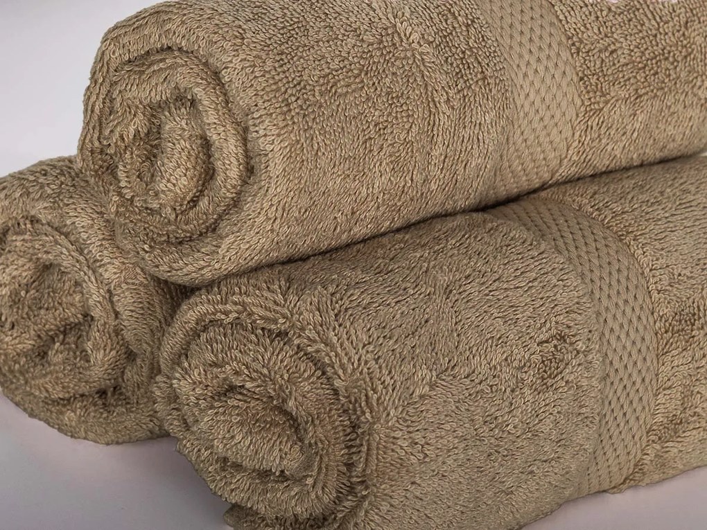 XPOSE® Froté uterák VERONA 3 ks - hnedý 30x50 cm