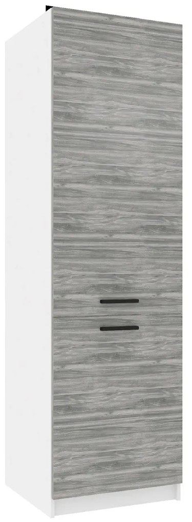 Vysoká kuchynská skrinka Belini pre vstavanú chladničku 60 cm šedý antracit Glamour Wood  TOR SSL60/0/WT/GW/0/B1