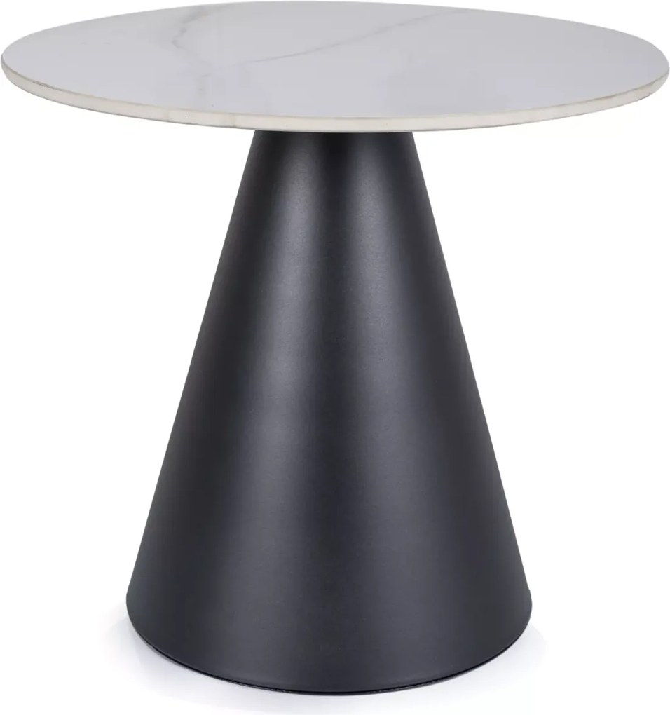 Odkladací stolík HILL Ø 50 cm, bielo-čierny