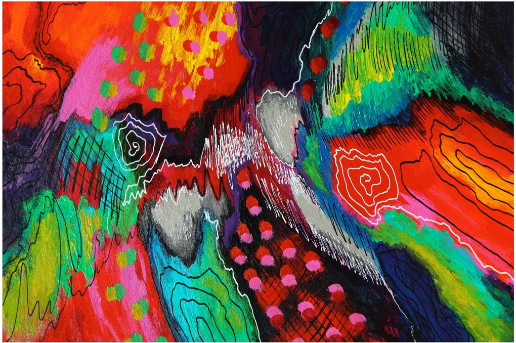 Obraz abstraktné - farby (90x60 cm)