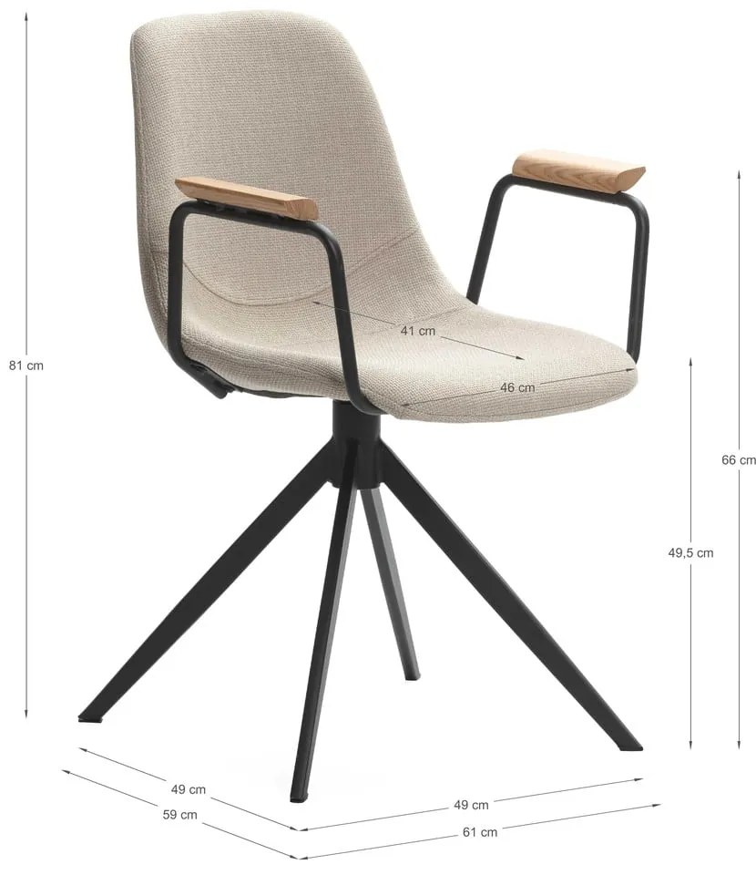 Béžové jedálenské stoličky v súprave 2 ks Tali – Marckeric