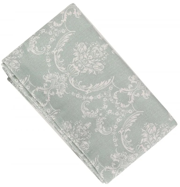 Bavlněný přehoz přes postel na dvoulůžko s povlaky na polštáře a prostěradlem Pure zelený