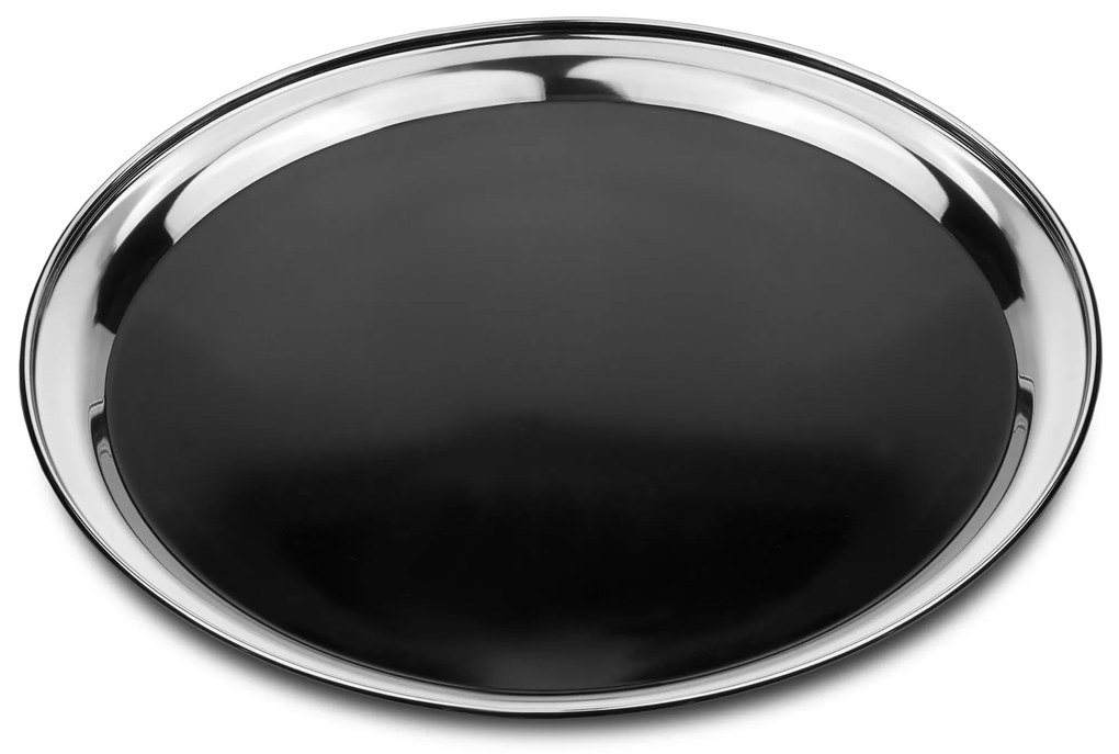 Bar@drinkstuff Nerezová tácka s čiernym plastom 30cm / 12inch