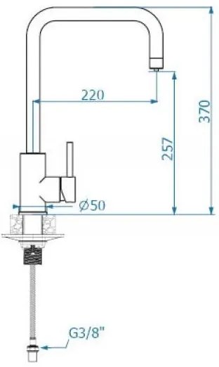 ALVEUS 1139812 - Drezová batéria DUAL 37 cm granit/čierna