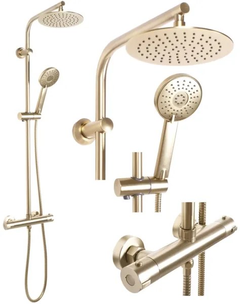 REA-P8413 - Sprchová súprava s termostatickou batériou BLISS v brúsenom zlate