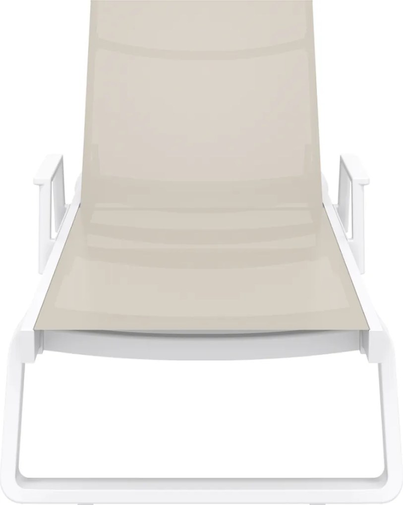 TROPIC ARM záhradné lehátko white/taupe