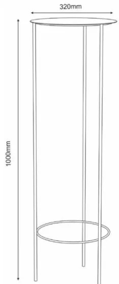 Stojan na kvety 100x32 cm čierna