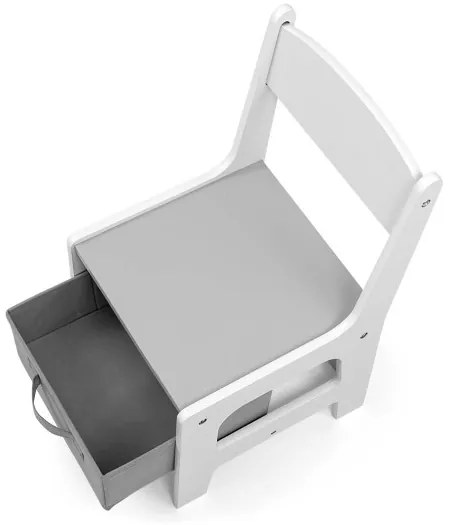 Detský stôl SVEN biely / čierny s dvomi stoličkami