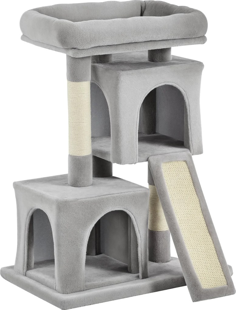 PawHut Mačací Stromček 83 cm - Malý Mačací Poškrabový Stĺp so Sisalovými Stĺpmi, Mačací Poškrabový Strom, Mačací Lezecký Strom, Nábytok pre Mačky, Hra