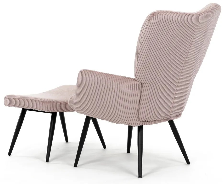 Relaxačné kreslo s podnožkou L7285 PINK6, ružové