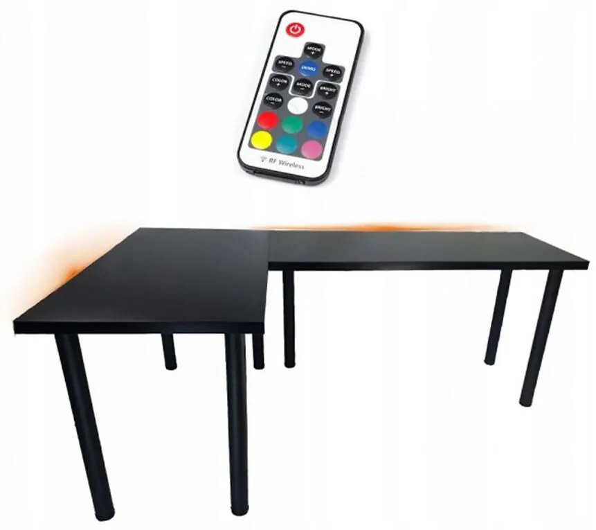 Písací Stôl Roh. Top Čierna 180x120x2,8 Model 1